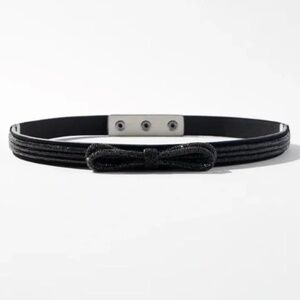 WHBM Hematite Bow Stretch Belt Large